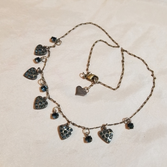 Vtg Glassworks Studio Crystal Heart Necklace - Picture 3 of 6